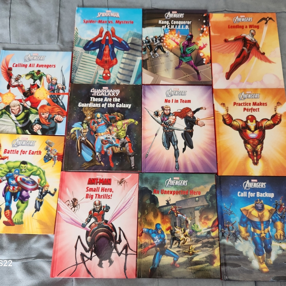 Marvel Hardback Books Complete Set of 12. SpiderMan, Ant Man, Avengers, Guardian